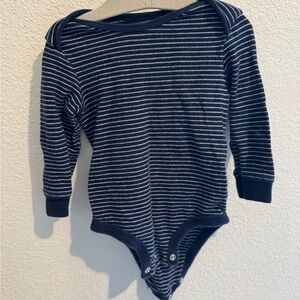 Simple Navy and White Striped Bodysuit